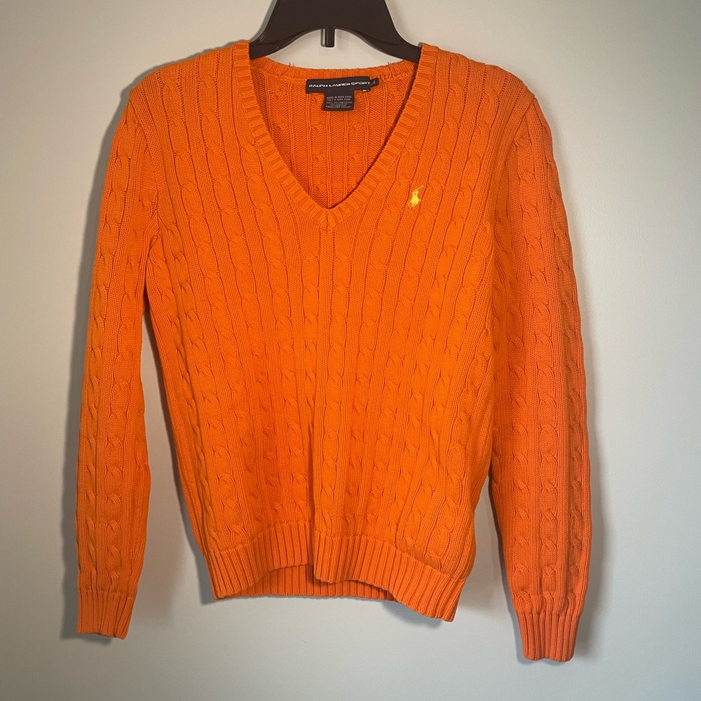 Polo Ralph Lauren Women’s Cable Knit Sweater V-neck Size L